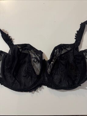Sheer Black Lace Underwire Bra - Elegant Support